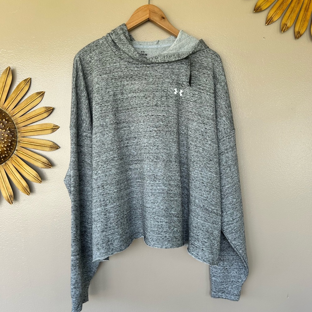 Under Armour Heathered Gray Rival Terry Hoodie size XL